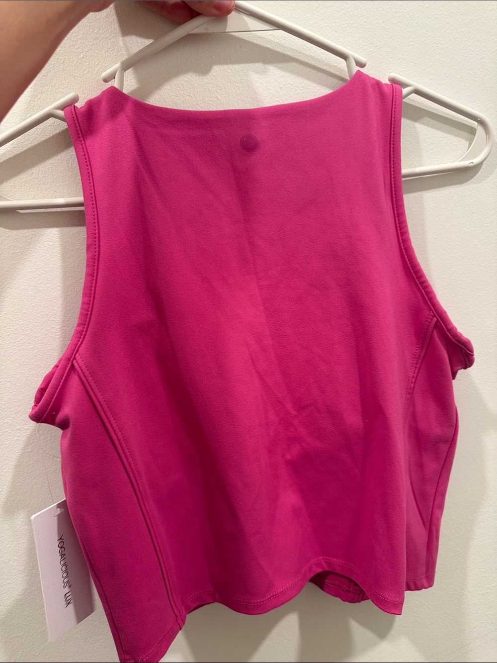 Yogalicious Hot Pink V‑Neck Tank Top - Picture 4 of 4